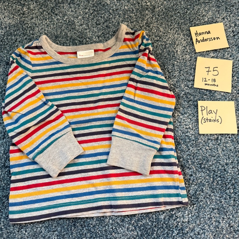 Hanna Andersson Striped Rainbow Shirt - 75 - Play